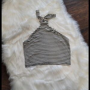 Mimi Chica Black and White Striped Top